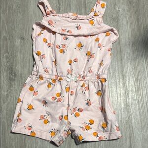 Peach Print Pink Kids Romper